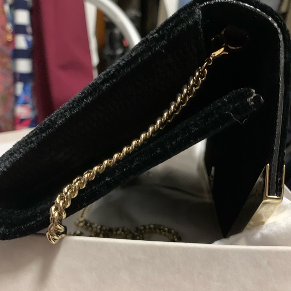 Jimmy Choo Clutch Bag. Black Lizard printed velvet. - Picture 12 of 16